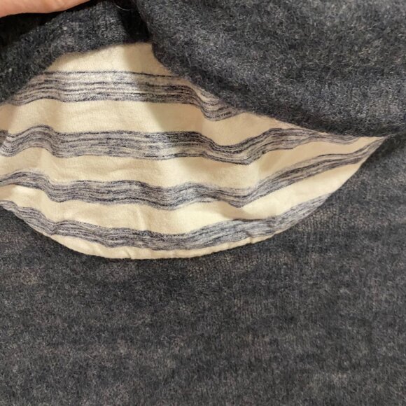 Anthropologie Moth Alpaca Wool Blend Navy Blue Striped Cowl Neck Sweater Size XS - Picture 3 of 8